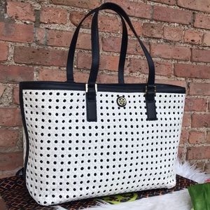 Tory Burch Black and White Tote Bag